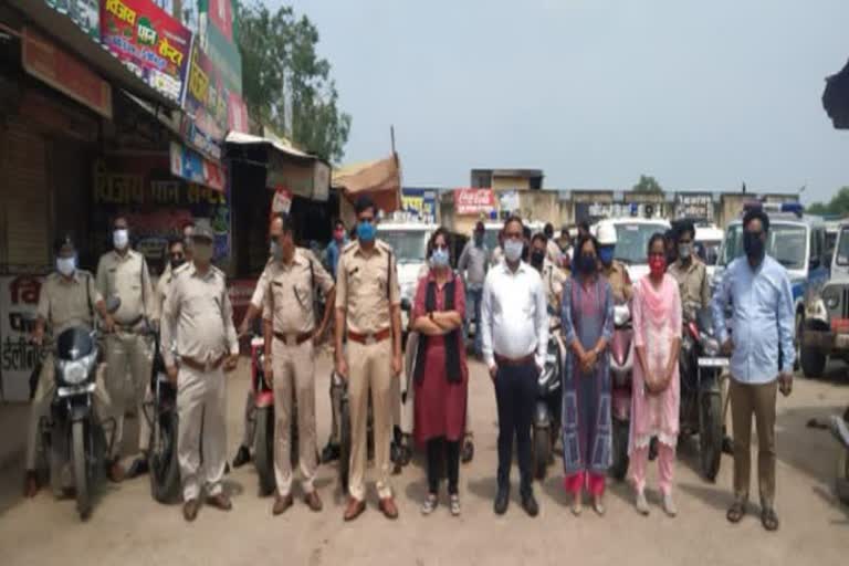 takhatpur flag march 