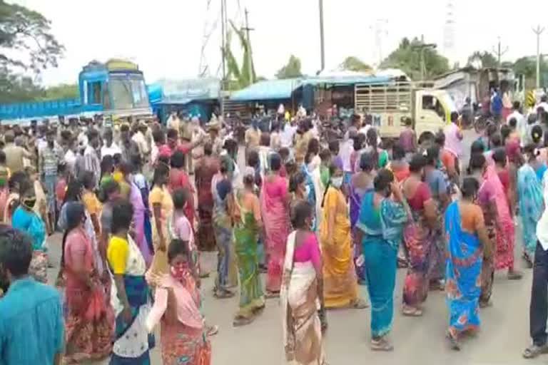 People Protest Against soli quary In Thiruvallur