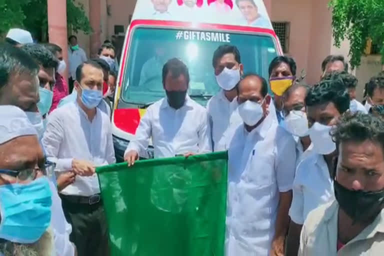 trs leader gave ambulance, nampally government hospital 