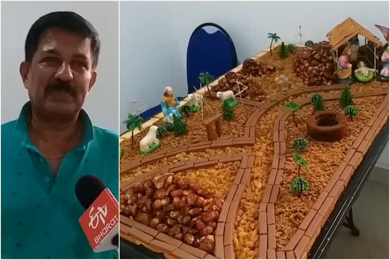 George Antony made bathlahem  bathlahem cake  bethlahem  chocklate bathlahem  ജോർജ്ജ് ആന്‍റണി  ബത്‌ലഹേമൊരുക്കി ജോർജ്ജ് ആന്‍റണി  കേക്ക് ബത്‌ലഹേം