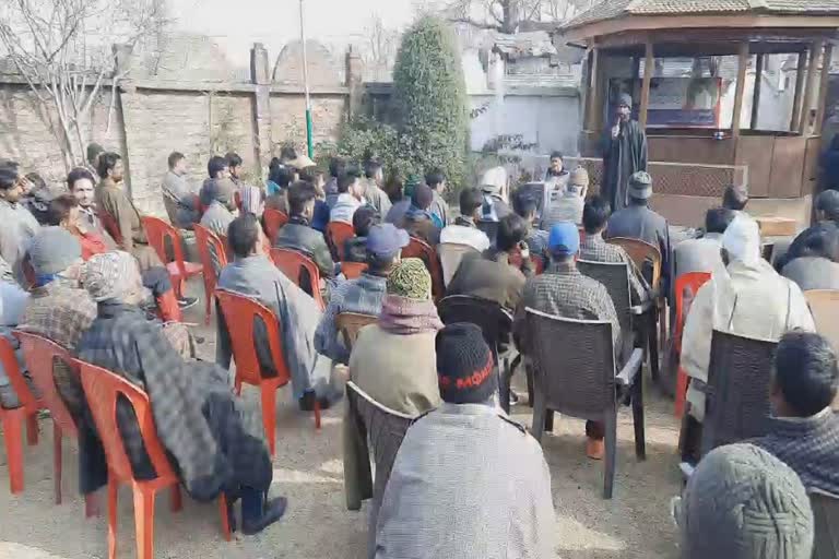 jk apni party leader organized a workers convention at handwara