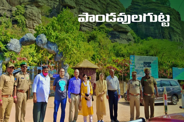 forest officers visited pandavula gutta