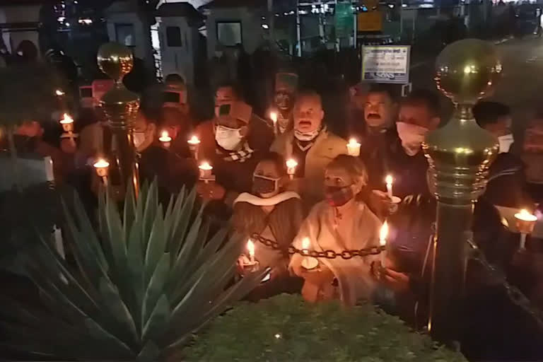 Candle March of Mandi District Congress Committee