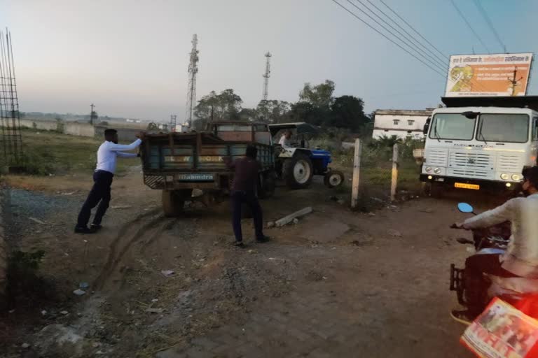 District administration removed vehicles parked on National Highway 30