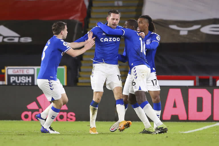 Everton up to 2nd in EPL with 1-0 win at Sheffield United