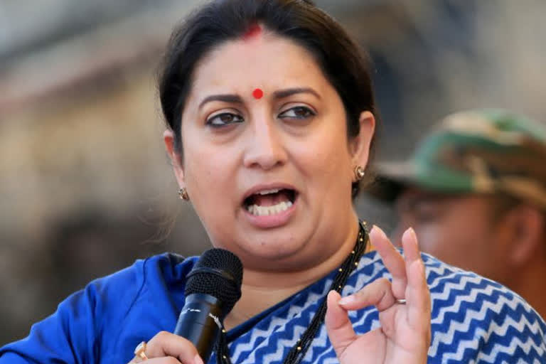 Irani targets Congress over farmers' welfare and cow protection