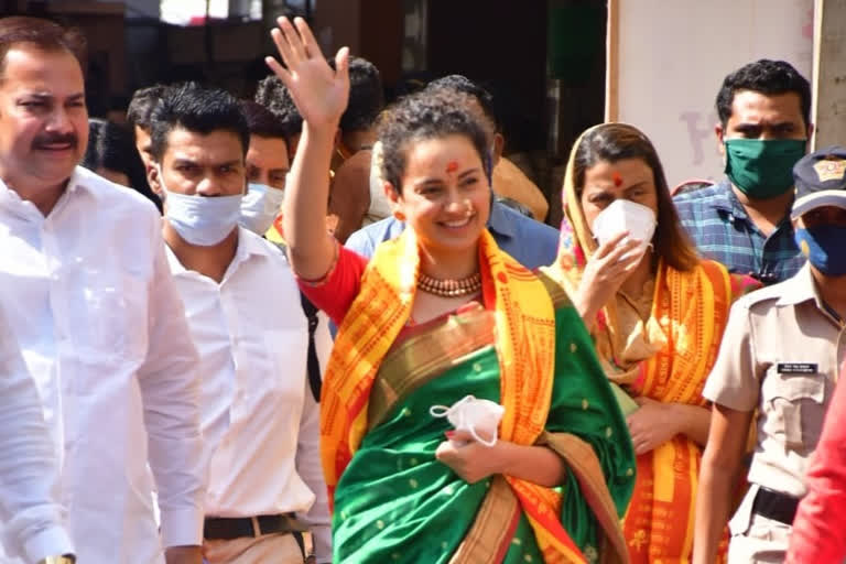 Kangana Ranaut visits Siddhivinayak temple with Rangoli