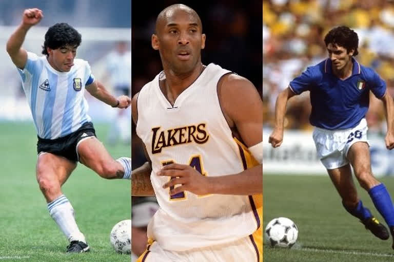 Kobe Bryant,  Sir Stirling Moss, Diego Maradona, World Cup