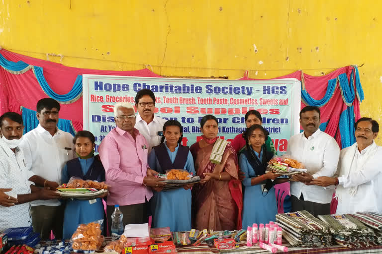 MLA Haripriya at the Hope Charitable Trust distribution of daily necessities