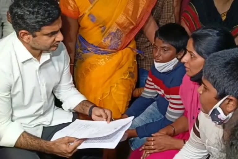 Naralokesh Tributes to Nandam Subbayya deadbody in kadapa district