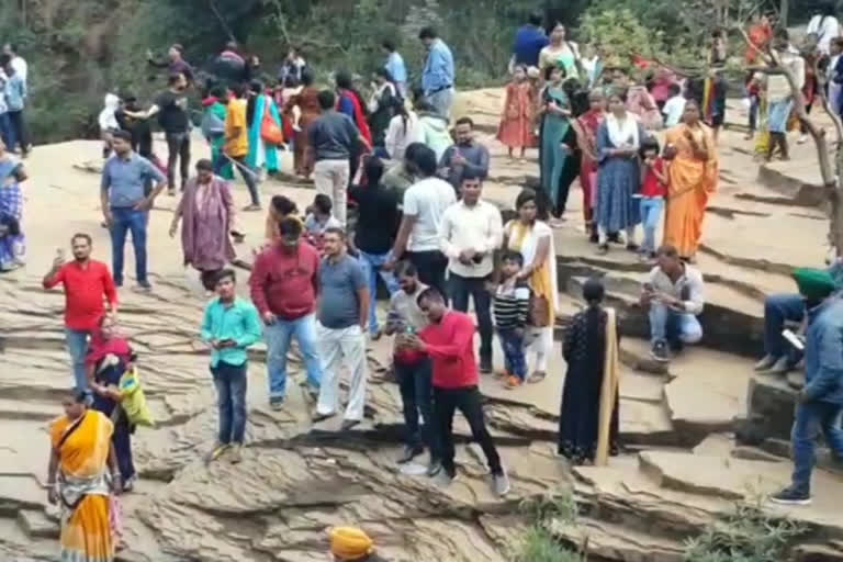 Crowd of people at tourist spot