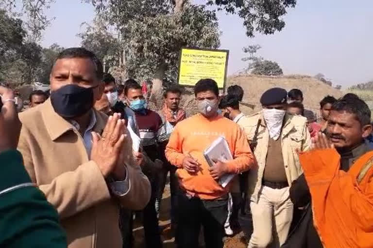 villagers protest