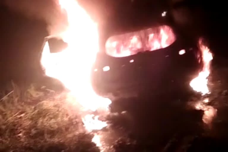 Fire in car