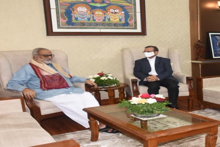 chief secretary suresh mahapatra meet governor professor ganeshi lal