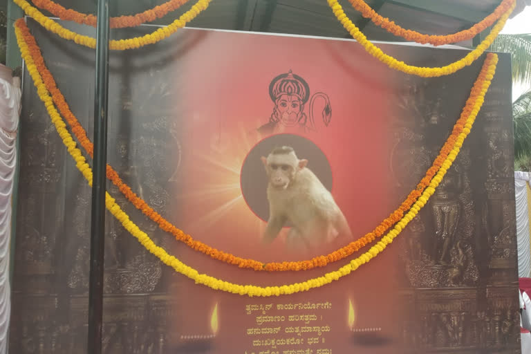 MLA Sa Ra Mahesh offered Puja on the Vocation of Pet Monkey's Death Anniversary