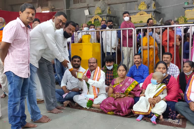 tngos state president rajendhar visit yadadri temple