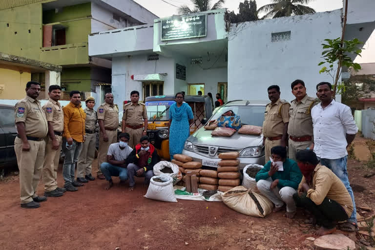 Excise raids at zaheerabad and 102 kg of ganja seized