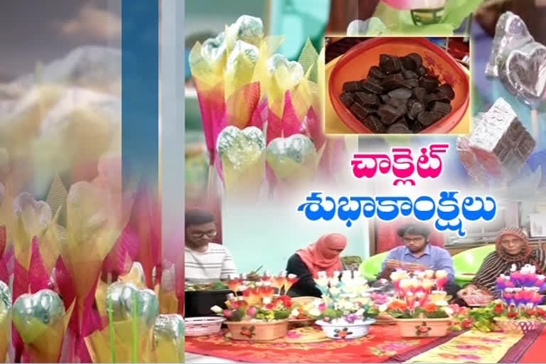 Impressive family with chocolate‌ bouquet making in guntur