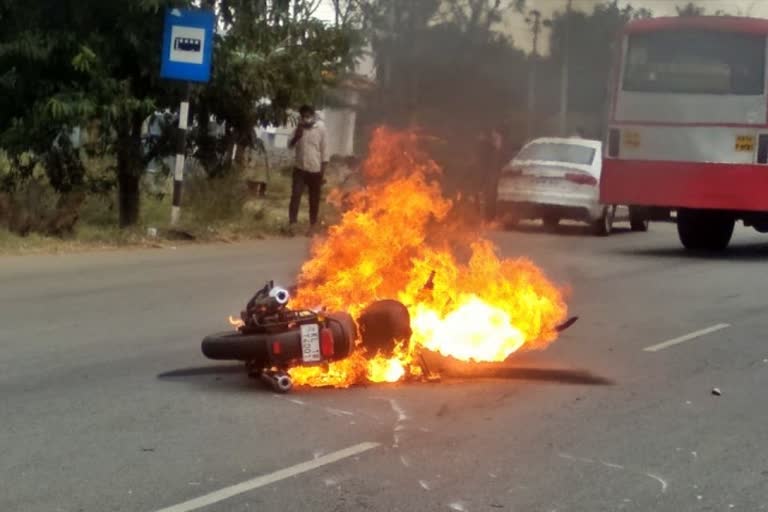 Bike accident in Nelamangala