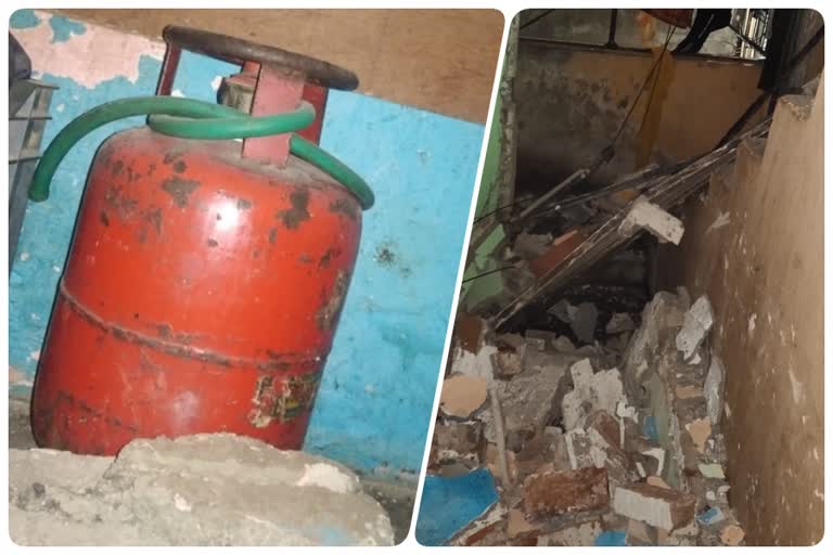 Cylinder blast in a house in Harinagar Delhi,  Wall damaged