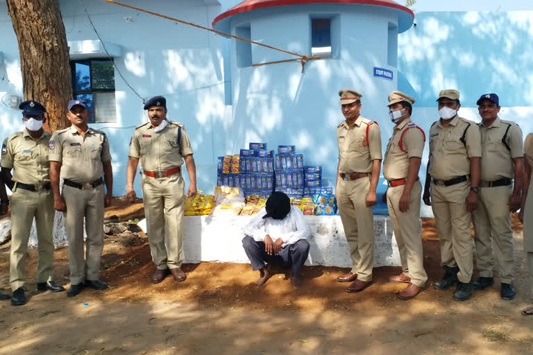 Seizure of smuggled gutka packets in mahabubabad