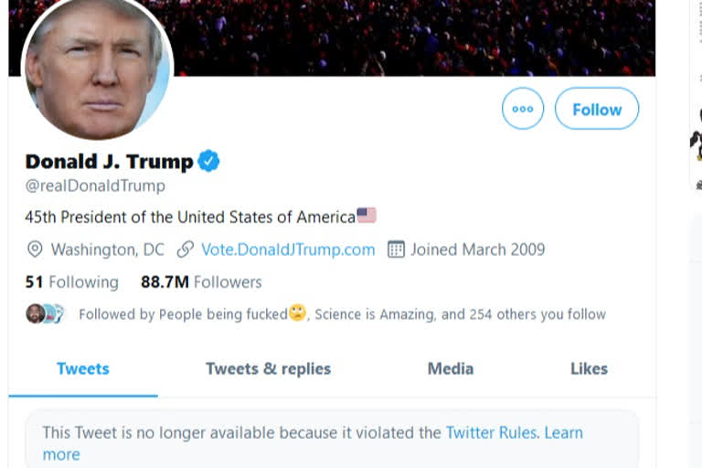 US Capital Hill siege: Twitter locks Trump's account, removes tweets