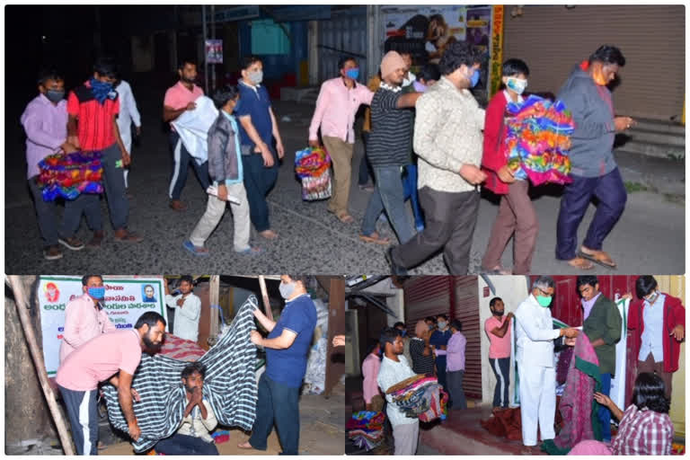 blind students distributes blankets