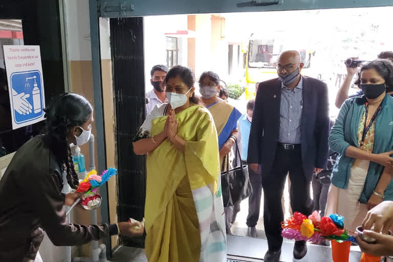 Shashikala Jolle Visit Speech and Hearing Institute in Bengaluru