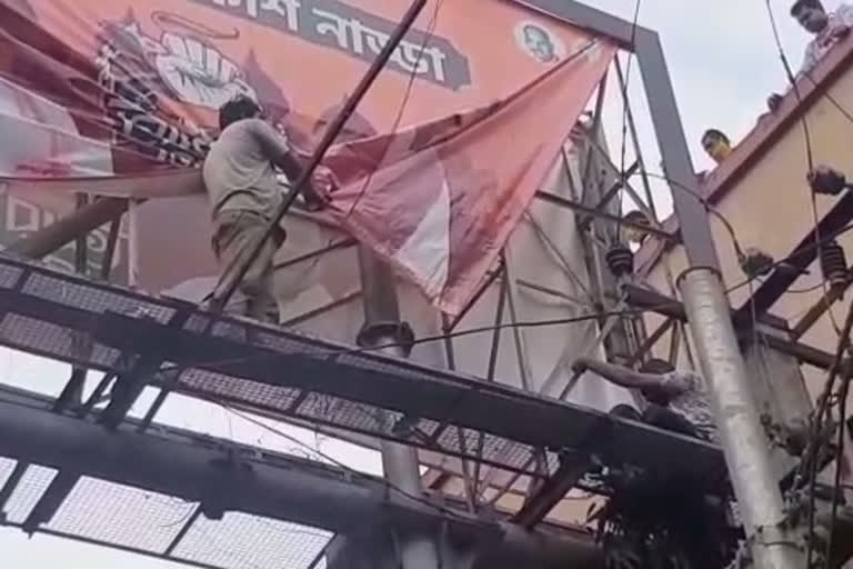 one bjp worker injured during preparation of jp nadda's rally