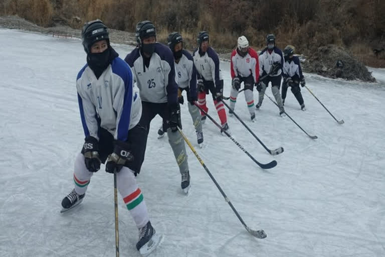 ITBP personnel gear up for Ice Hockey championships in Leh