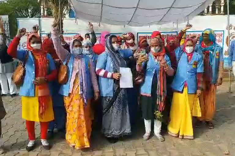 आशा सहयोगिनियों का प्रदर्शन, protest of Asha Sahyoginis in Jhunjhunu