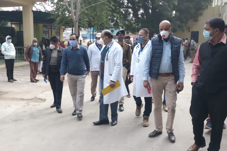 Churu Collector inspection,  covid vaccination in churu