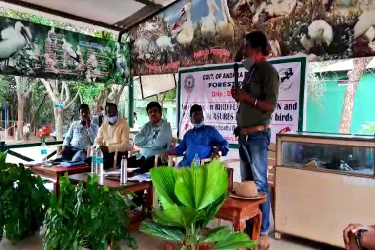 awareness seminar on bird flu sample collection at  doravari satram in nellore district