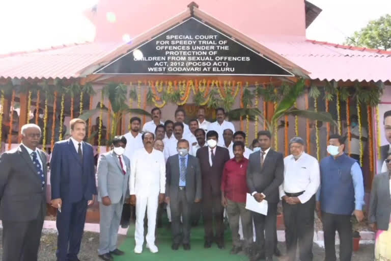 high court judge durga prasad  opened the pokso court in eluru