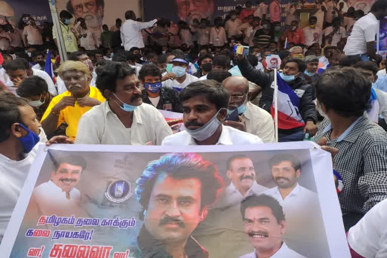 Rajnikanth fans protest