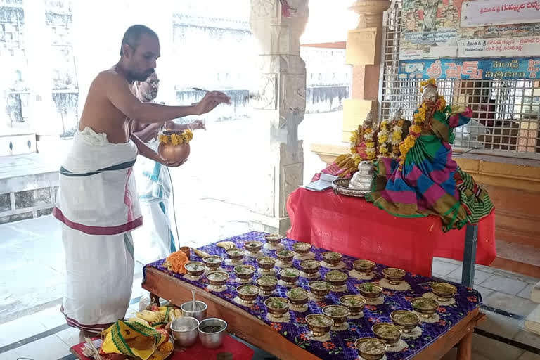 The Koodarai festival was organized as a festival of the eyes at the Devarakota Sri Lakshmi Venkateswara Swamy Temple in Nirmal district.