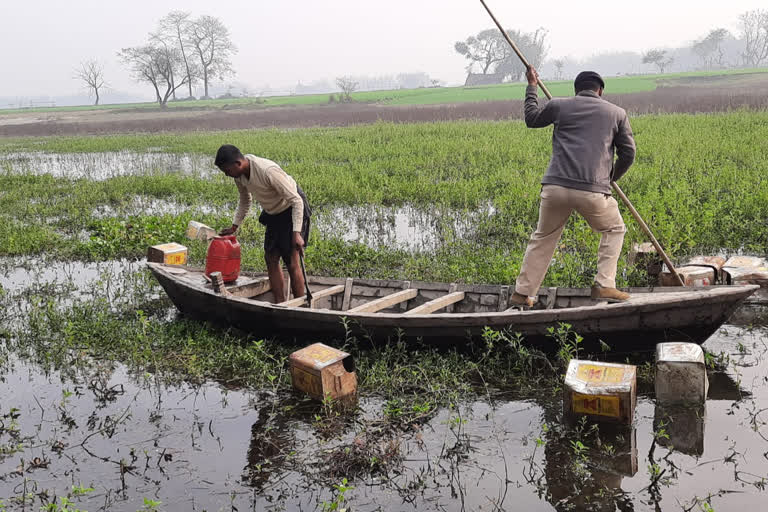 Police seized raw material of liquor