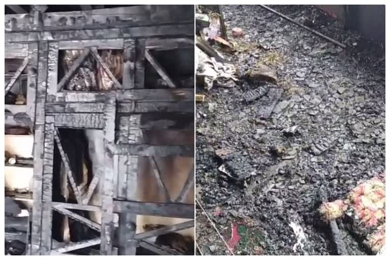 House gutted in fire at Tral