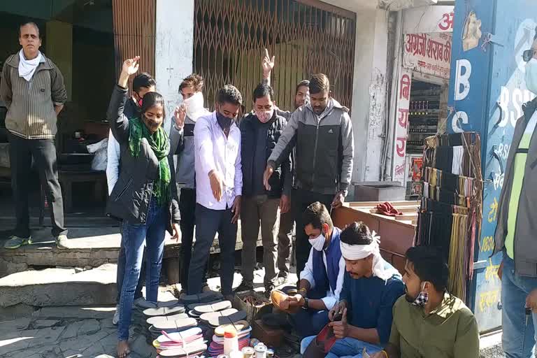 national youth day, shoes polish