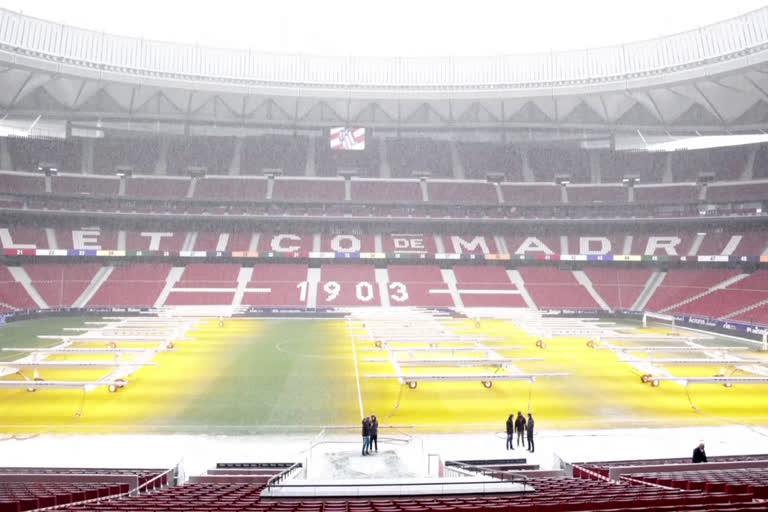 Miraculous snow clearance at Atletico's Wanda Metropolitano Stadium