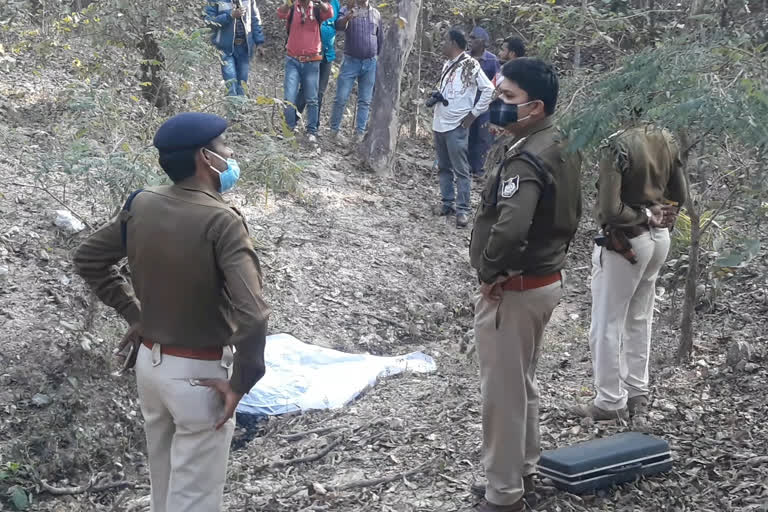 half burt women body caught in madhya pradesh  forest area