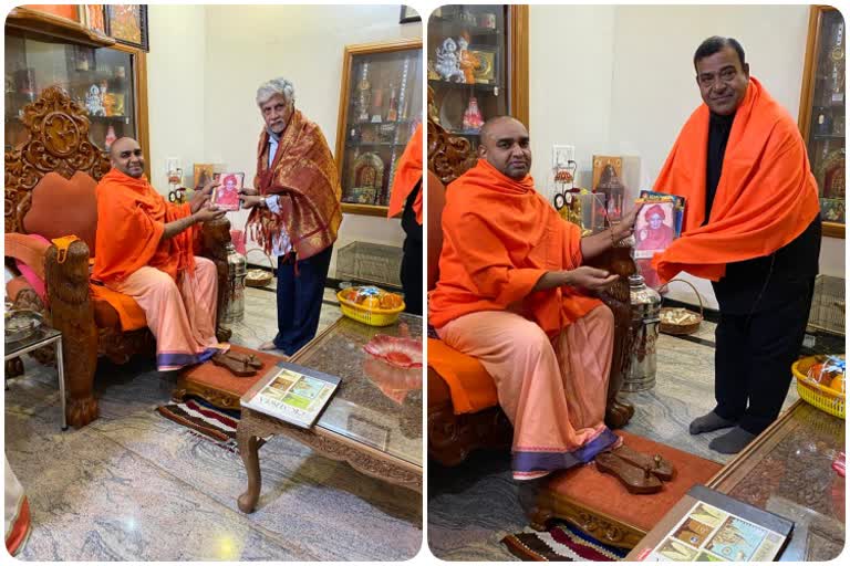 director-dr-rajendra-singh-babu-and-actor-doddanna-visit-to-chandravana-ashram