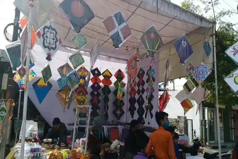 makar sankranti with kite, जयपुर में पतंग कारोबार