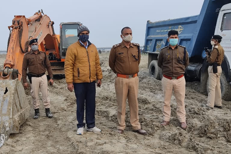 Police seized three JCB and three Hyva in raids in Bhagalpur