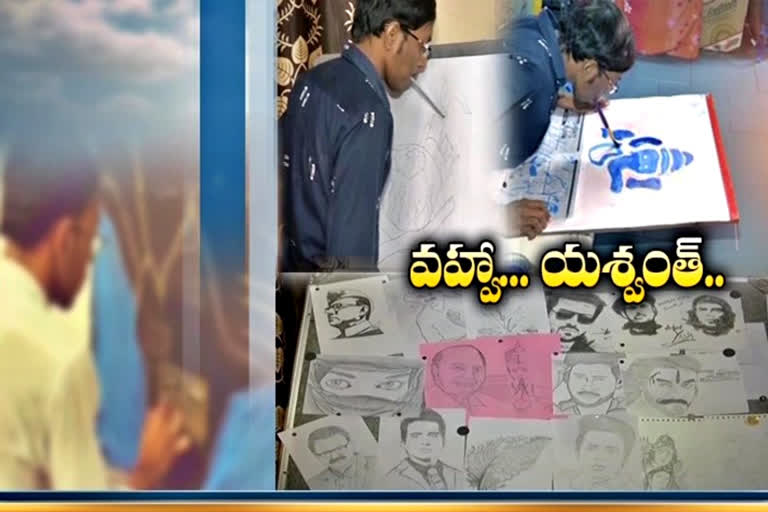 ఈ యువకుడు రివర్స్​లోనూ బొమ్మ గీయగలడు!