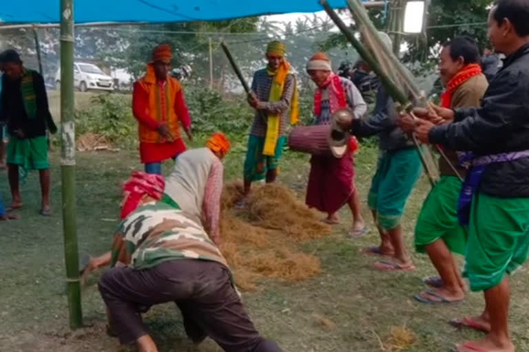 ধিঙত বড়ো সম্প্ৰদায়ৰ লোক সকলে ব্যতিক্ৰমী ধৰণে উদযাপন কৰিছে ভোগালী বিহু