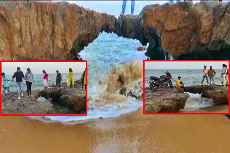 a-big-threat-to-the-natural-rock-arch-in-vizag-due-to-tourists