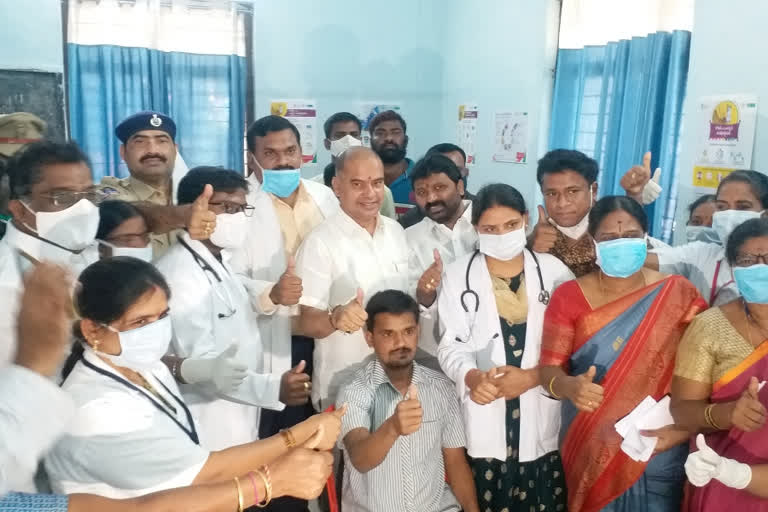 Attendant received first covid vaccine at Hanamkonda