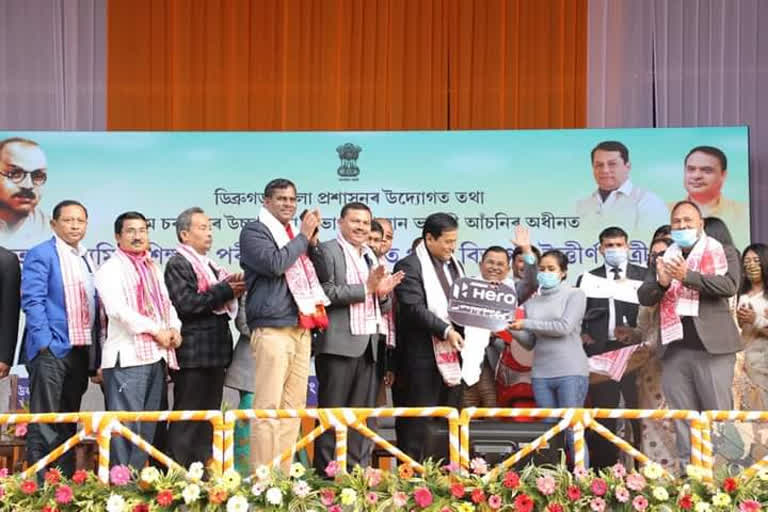 CM Sarbananda Sonowal has given scooty