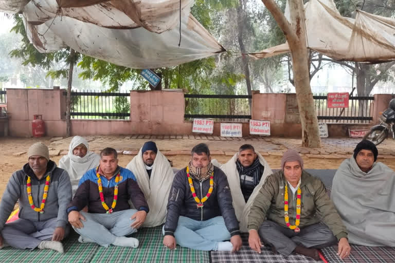 pti teachers protest in bhiwani